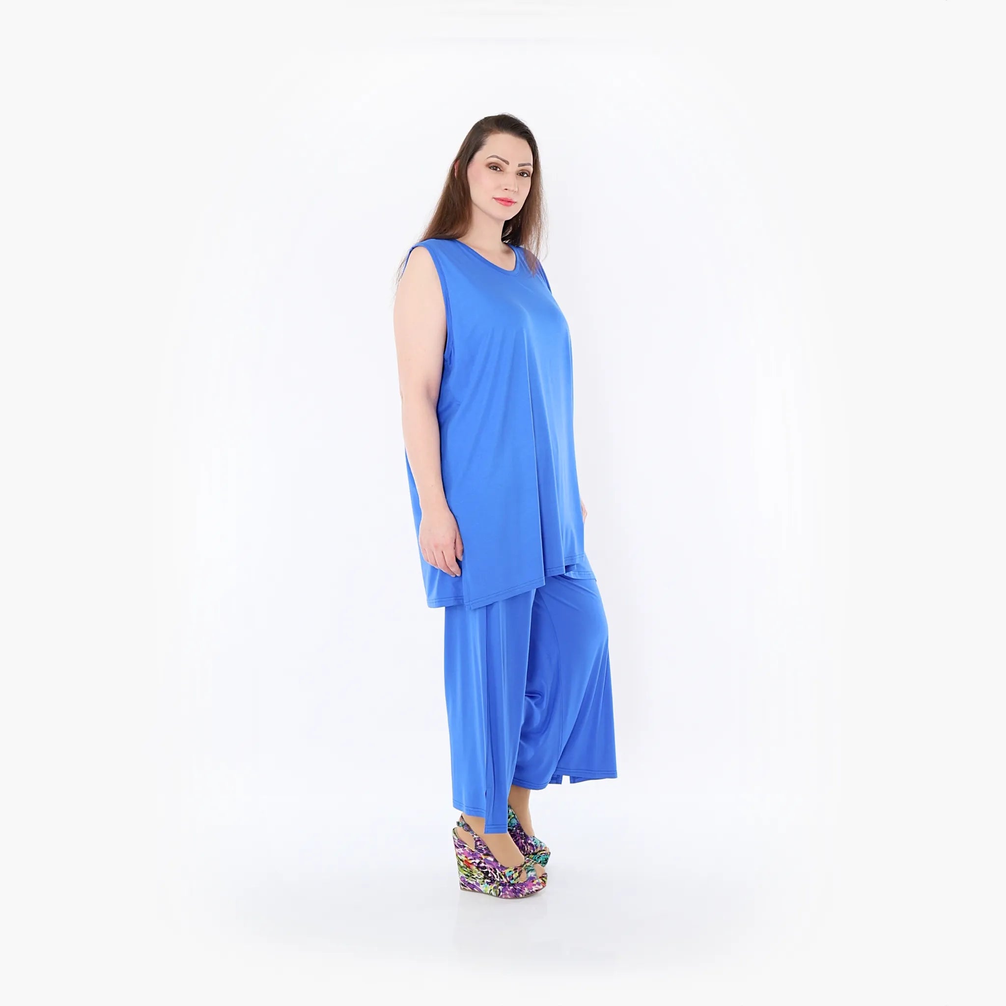  AKH Fashion Hose in gerader Form, aus Viskose, 1233.00225, Royalblau, Ausgefallen, Zeitlos