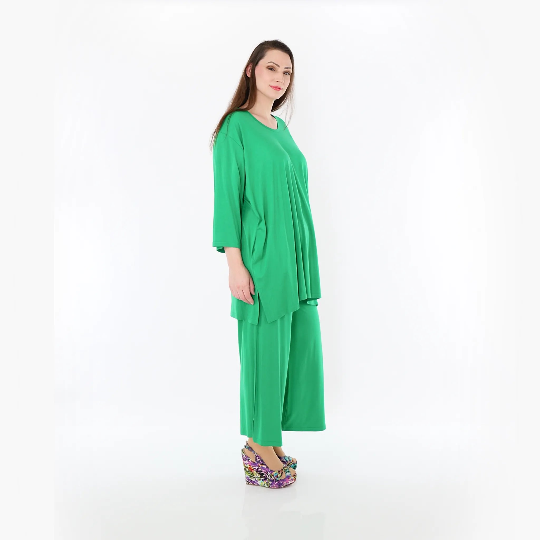  AKH Fashion Bigshirt in gerader Form, aus Viskose, 1233.07054, Grün, Ausgefallen, Zeitlos