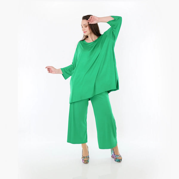  AKH Fashion Bigshirt in gerader Form, aus Viskose, 1233.07054, Grün, Ausgefallen, Zeitlos