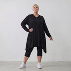 Elegante Jerseyjacke in Schwarz mit Stehkragen sowie Reißverschluss für alle Jahreszeiten