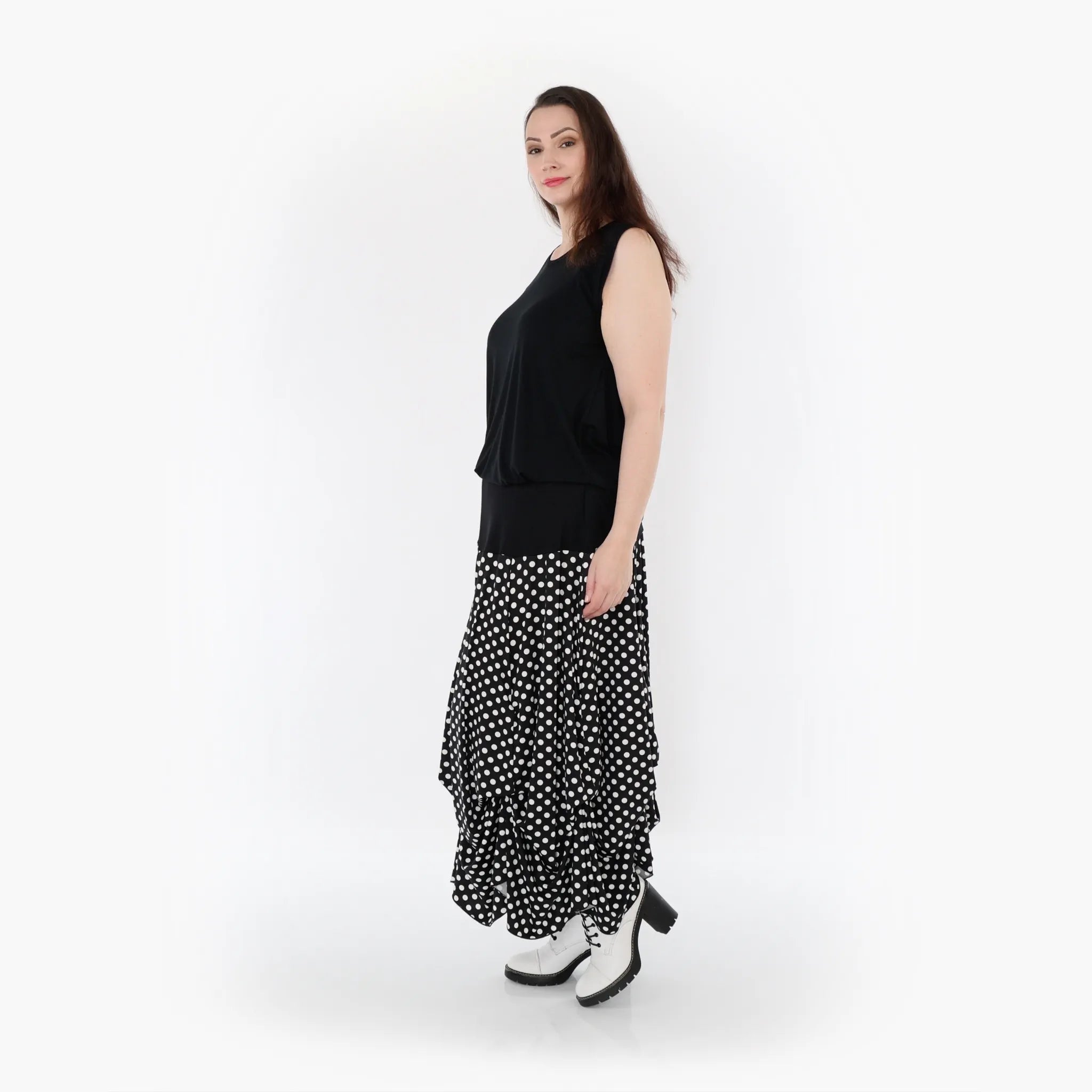  Ballonrock von AKH Fashion aus Materialmix, 1289.07559, Schwarz/Weiß, Schick, Modern