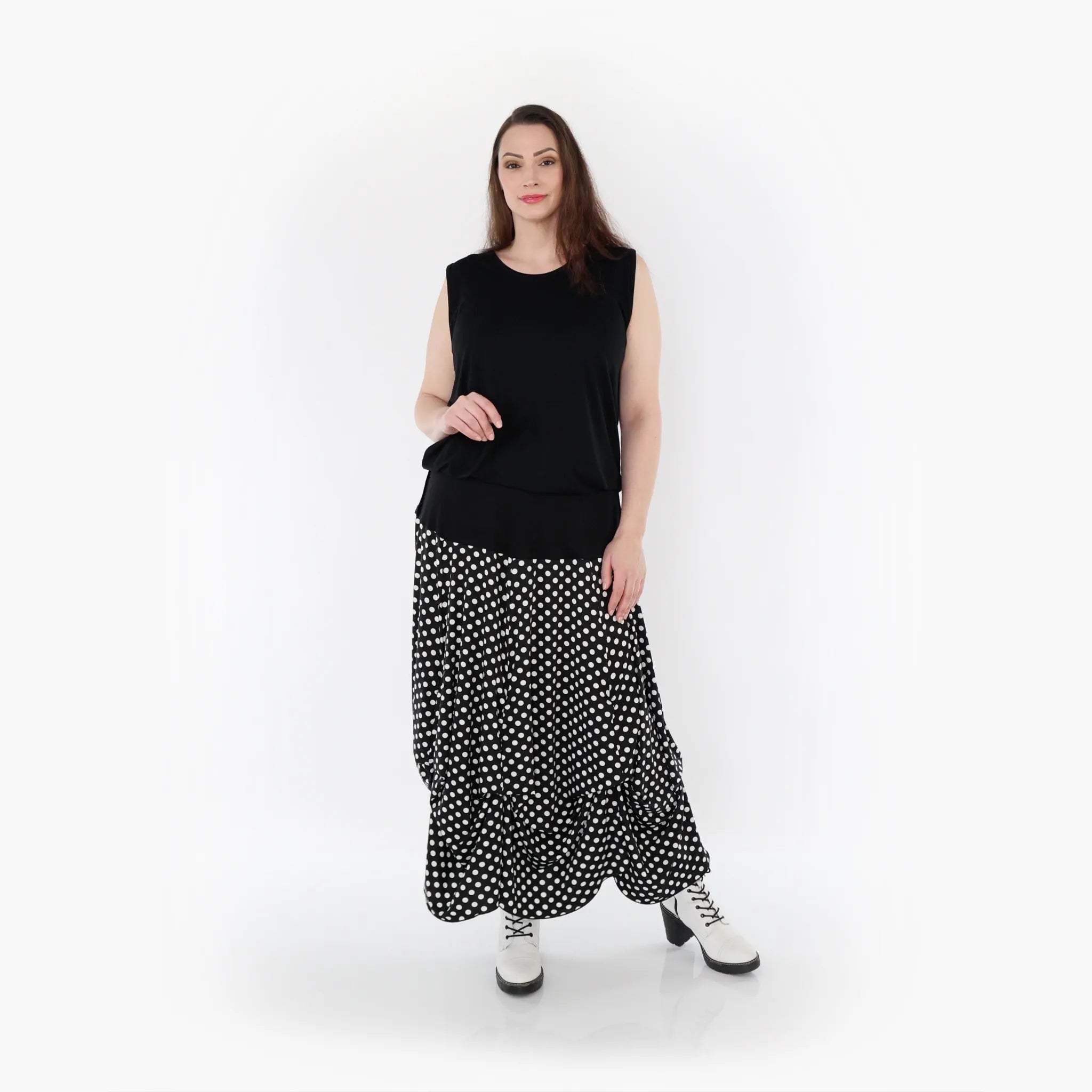  Ballonrock von AKH Fashion aus Materialmix, 1289.07559, Schwarz/Weiß, Schick, Modern