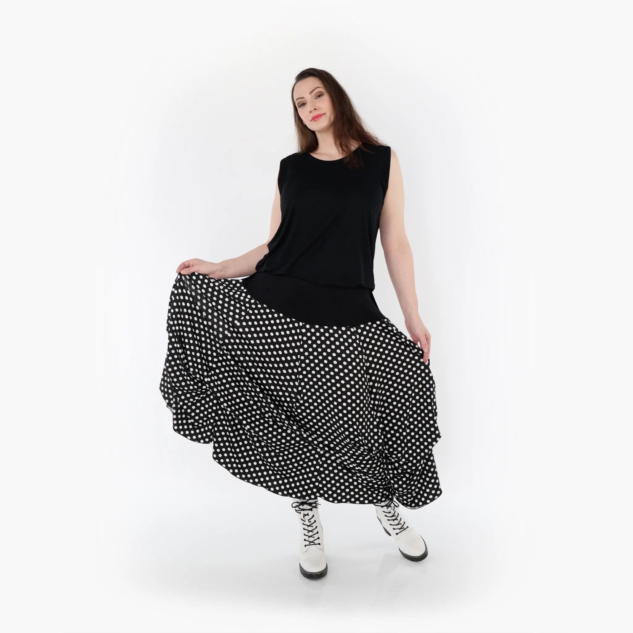  Ballonrock von AKH Fashion aus Materialmix, 1289.07559, Schwarz/Weiß, Schick, Modern
