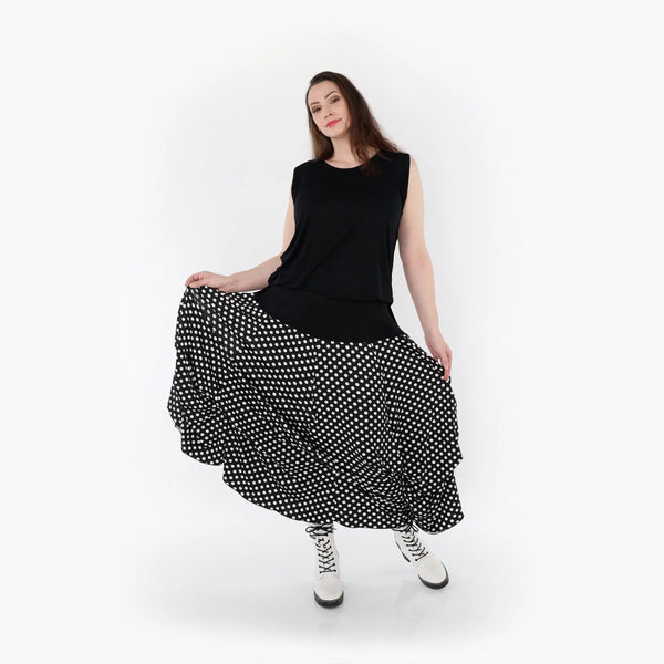  Ballonrock von AKH Fashion aus Materialmix, 1289.07559, Schwarz/Weiß, Schick, Modern