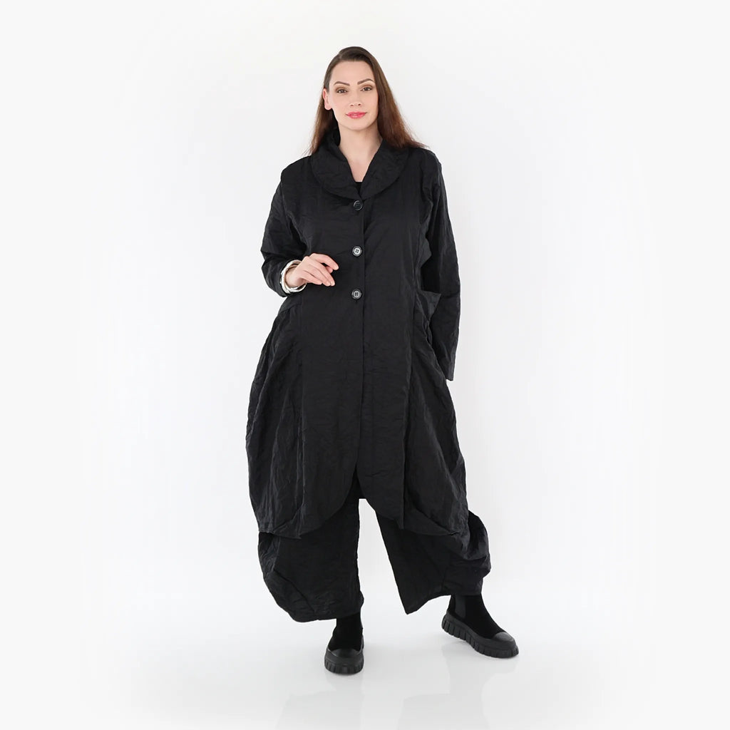  Ballonmantel von AKH Fashion aus Materialmix, 1372.06583, Schwarz, Schick, Modern, Bequem
