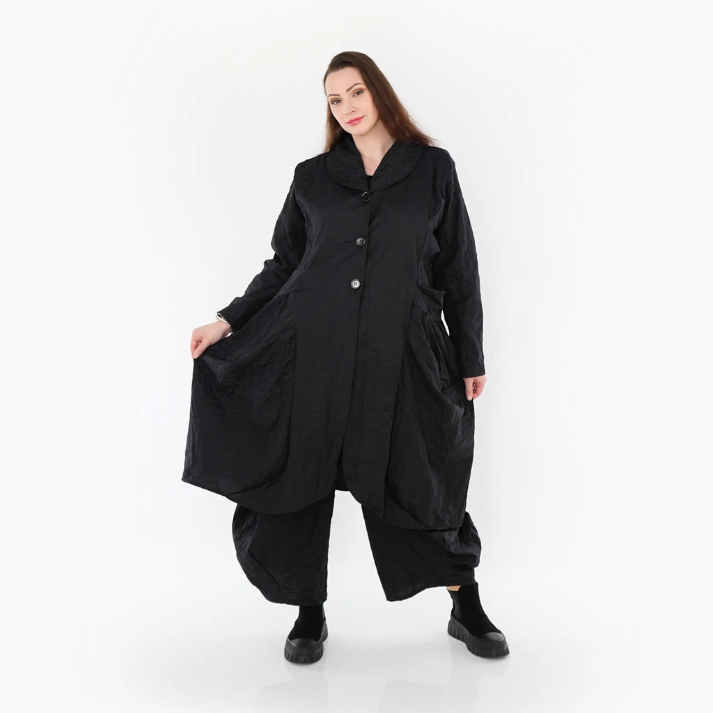  Ballonmantel von AKH Fashion aus Materialmix, 1372.06583, Schwarz, Schick, Modern, Bequem