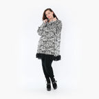  A-Form Bigshirt von AKH Fashion aus Baumwolle, 1376.01919, Grau-Schwarz, Buchstaben, Schick