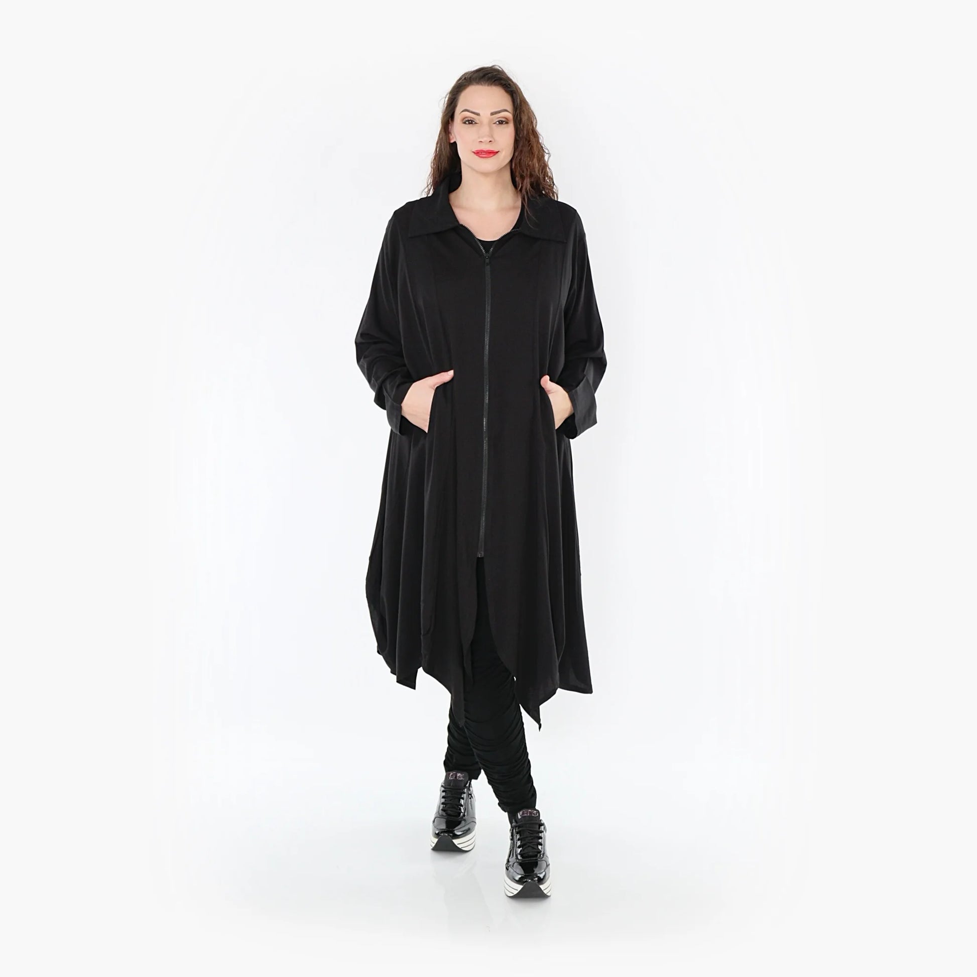  Ballonmantel von AKH Fashion aus Viskose, 1380.01424, Schwarz, Schick, Modern, Bequem