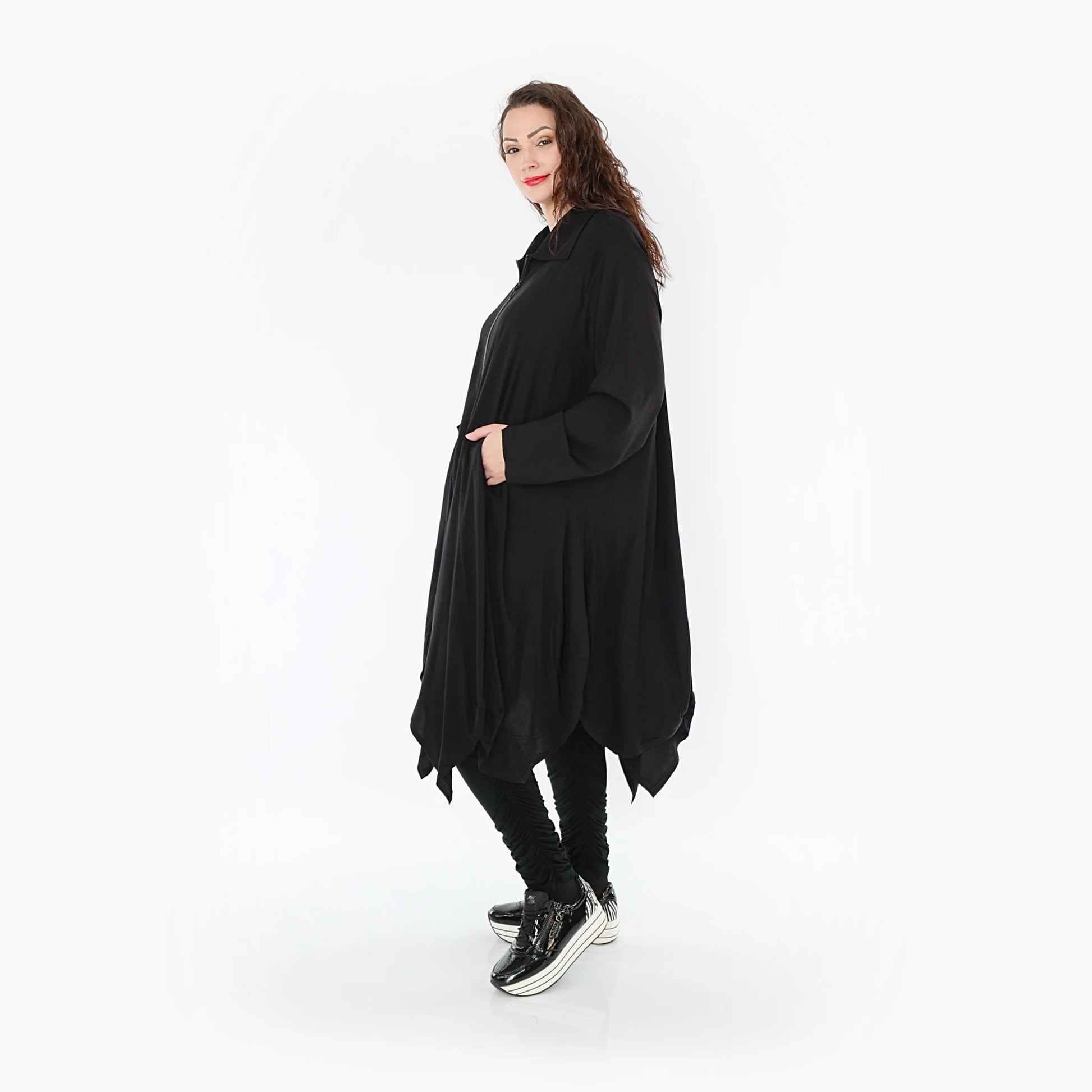  Ballonmantel von AKH Fashion aus Viskose, 1380.01424, Schwarz, Schick, Modern, Bequem