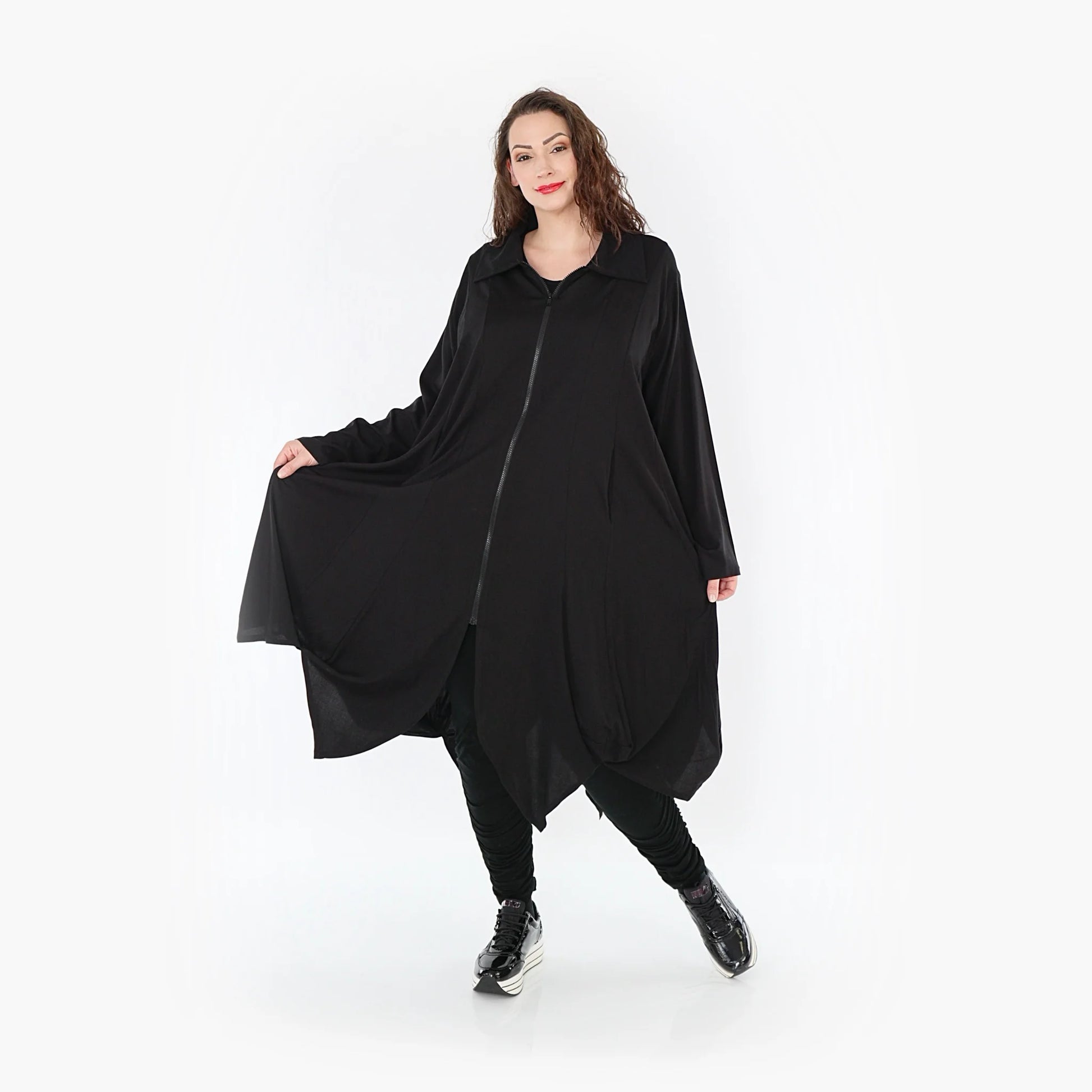  Ballonmantel von AKH Fashion aus Viskose, 1380.01424, Schwarz, Schick, Modern, Bequem