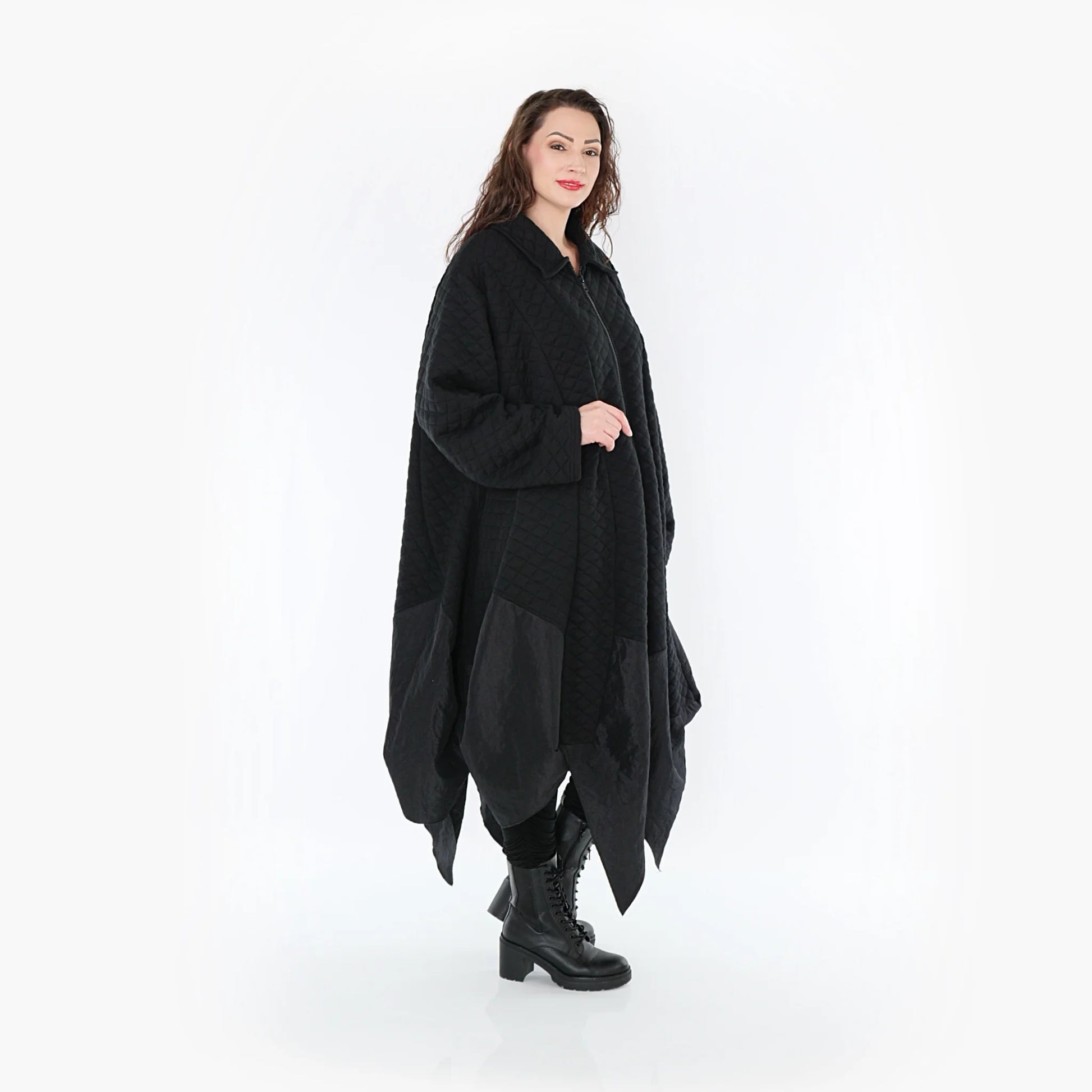  Ballonmantel von AKH Fashion aus Materialmix, 1394.07003, Schwarz, Schick, Modern, Bequem