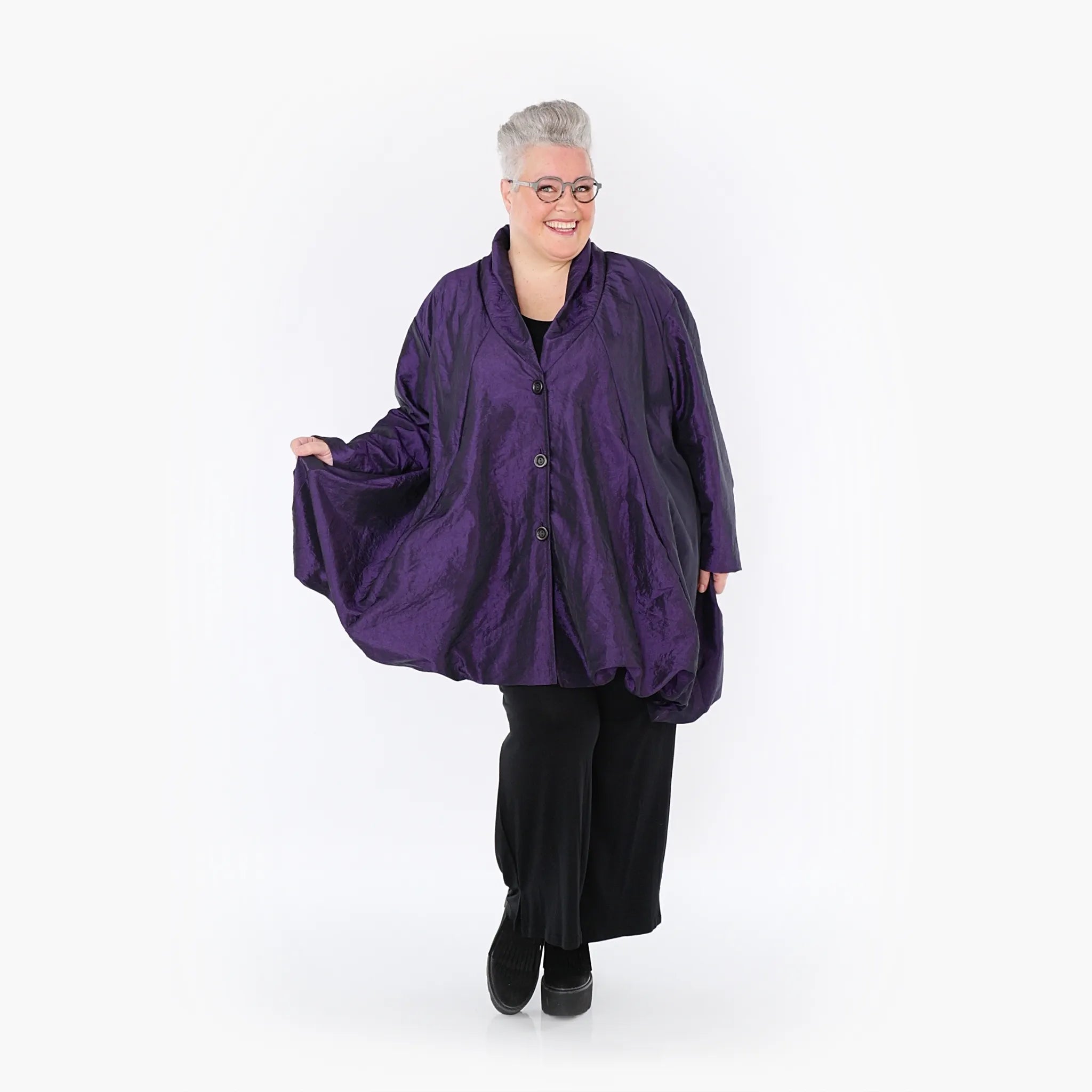  A-Form Jacke von AKH Fashion aus Polyester, 1404.07015, Violett, Schick, Modern, Bequem