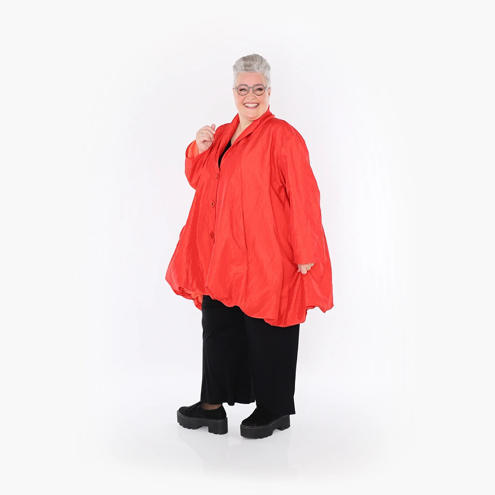  A-Form Jacke von AKH Fashion aus Polyester, 1404.07015, Rot, Schick, Modern, Bequem