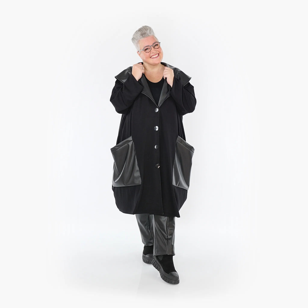  Ballonmantel von AKH Fashion aus Polyester, 1414.07002, Schwarz, Schick, Modern, Bequem