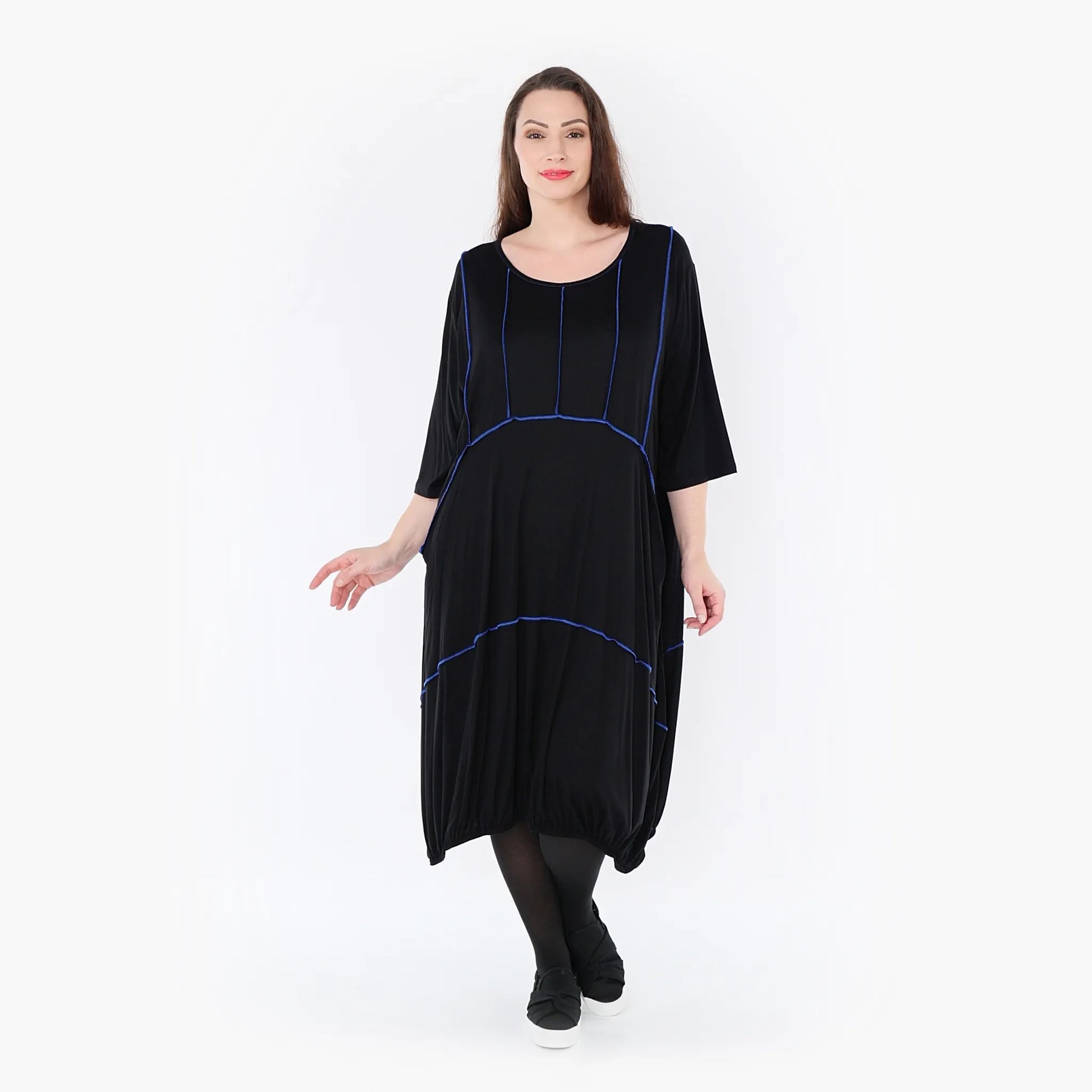  Ballonkleid von AKH Fashion aus Viskose, 1416.06564, Schwarz/Blau, Schick, Modern, Bequem