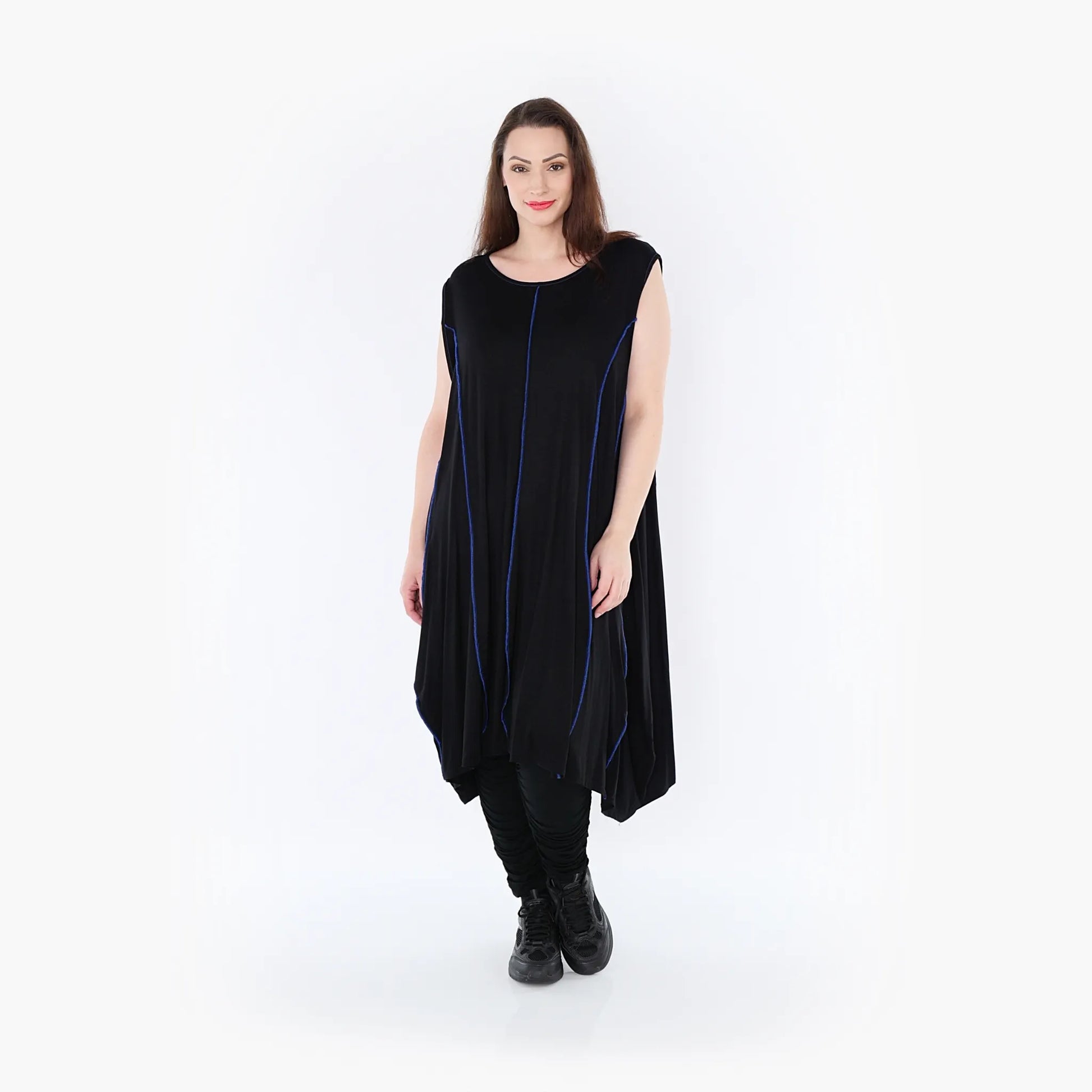  Ballon Tunika von AKH Fashion aus Viskose, 1416.06913, Schwarz/Blau, Schick, Modern