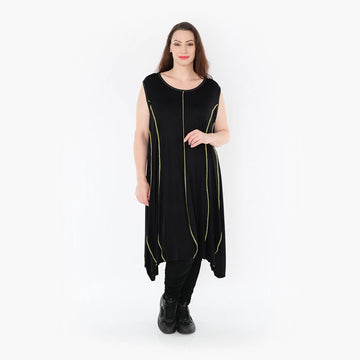  Ballon Tunika von AKH Fashion aus Viskose, 1416.06913, Schwarz/Gelb, Schick, Modern
