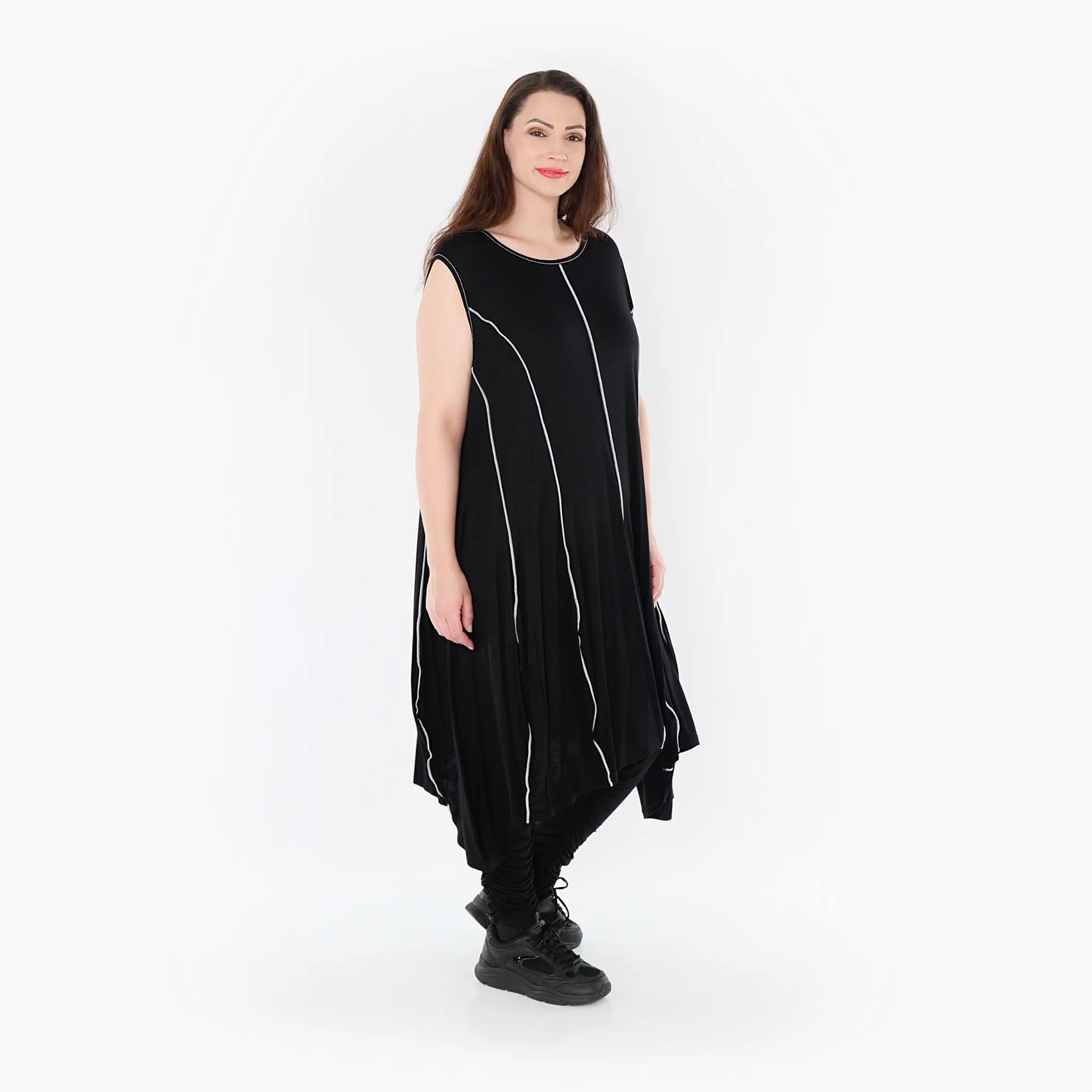  Ballon Tunika von AKH Fashion aus Viskose, 1416.06913, Schwarz/Weiß, Schick, Modern
