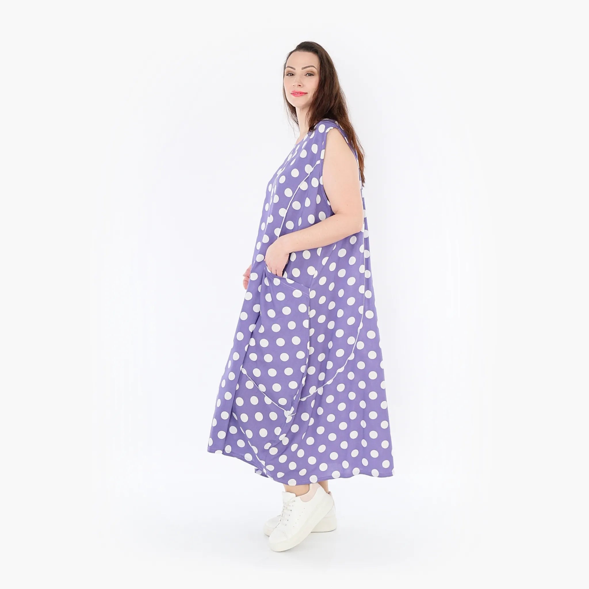  Ballonkleid von AKH Fashion aus Viskose, 1417.01920, Flieder/Weiß, Schick, Modern, Bequem