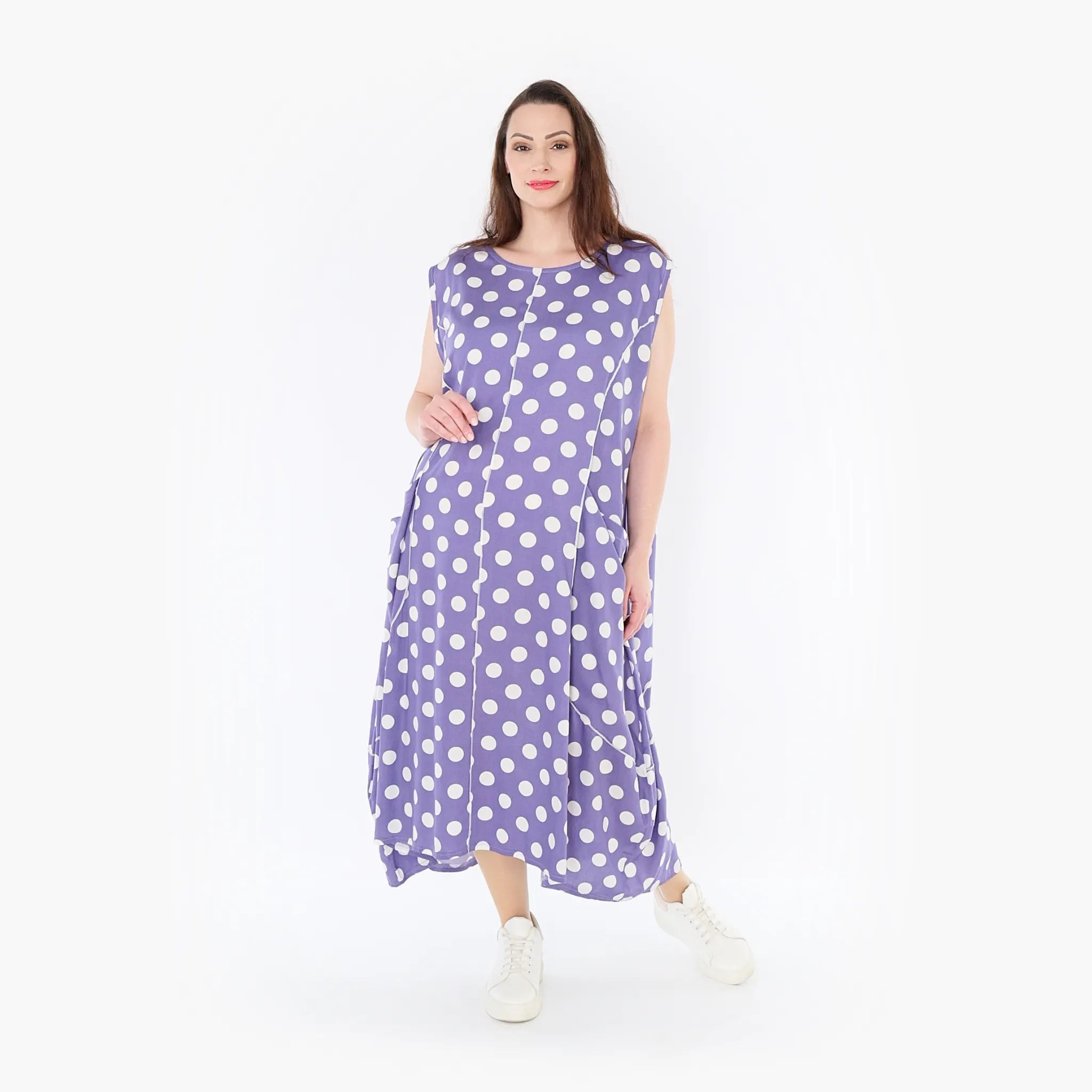  Ballonkleid von AKH Fashion aus Viskose, 1417.01920, Flieder/Weiß, Schick, Modern, Bequem