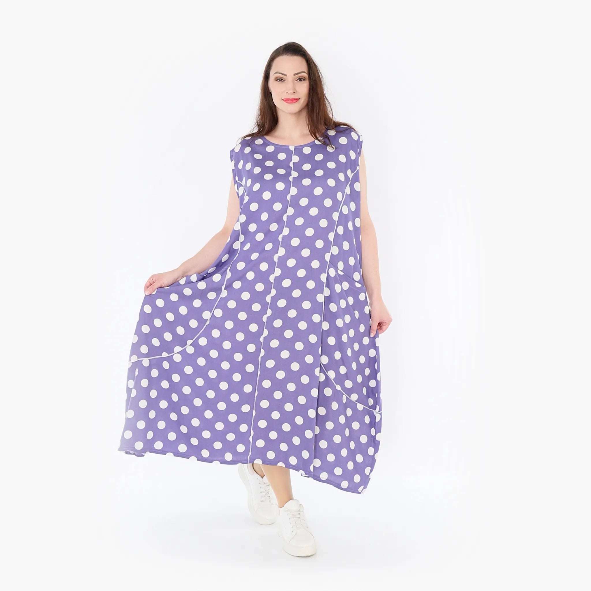  Ballonkleid von AKH Fashion aus Viskose, 1417.01920, Flieder/Weiß, Schick, Modern, Bequem