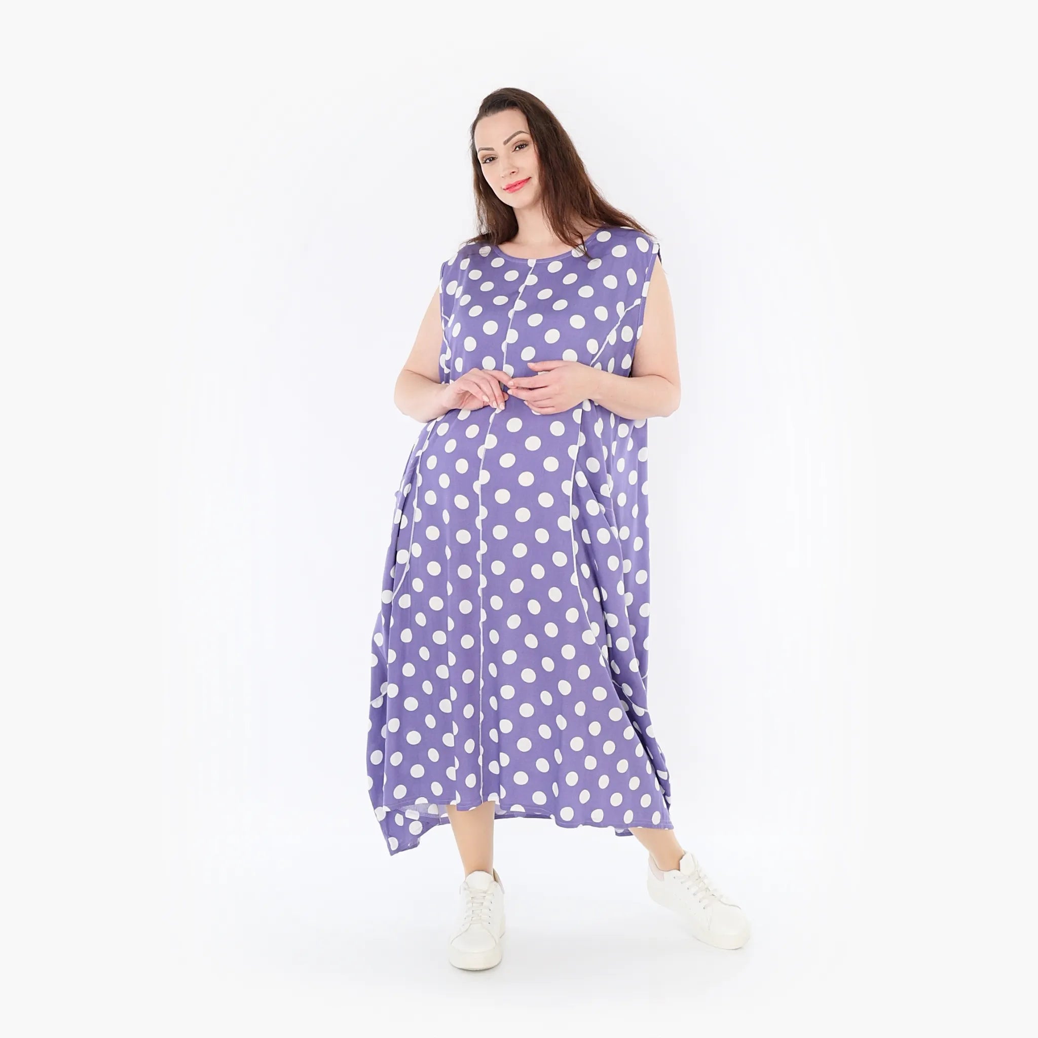  Ballonkleid von AKH Fashion aus Viskose, 1417.01920, Flieder/Weiß, Schick, Modern, Bequem