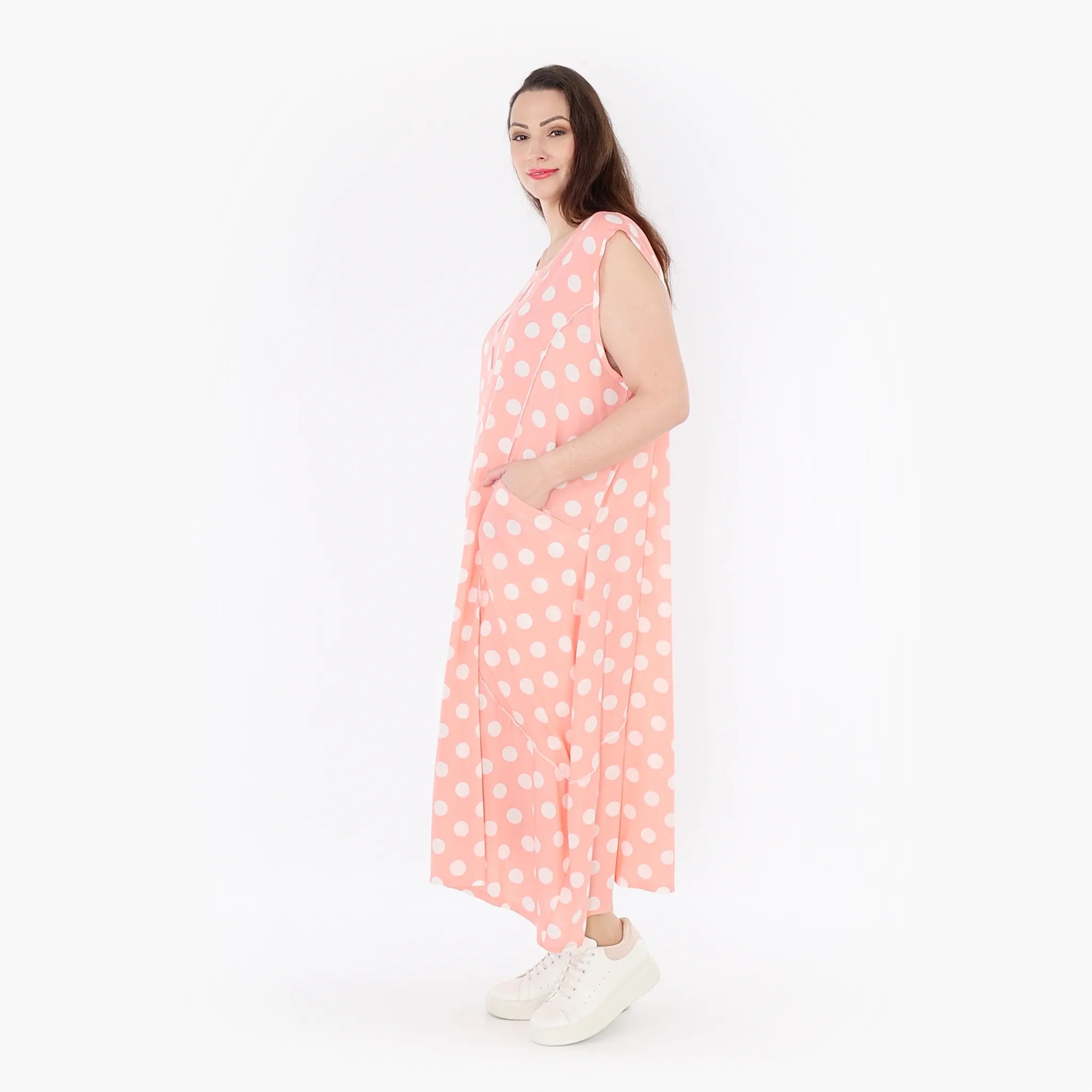  Ballonkleid von AKH Fashion aus Viskose, 1417.01920, Rosa/Weiß, Schick, Modern, Bequem