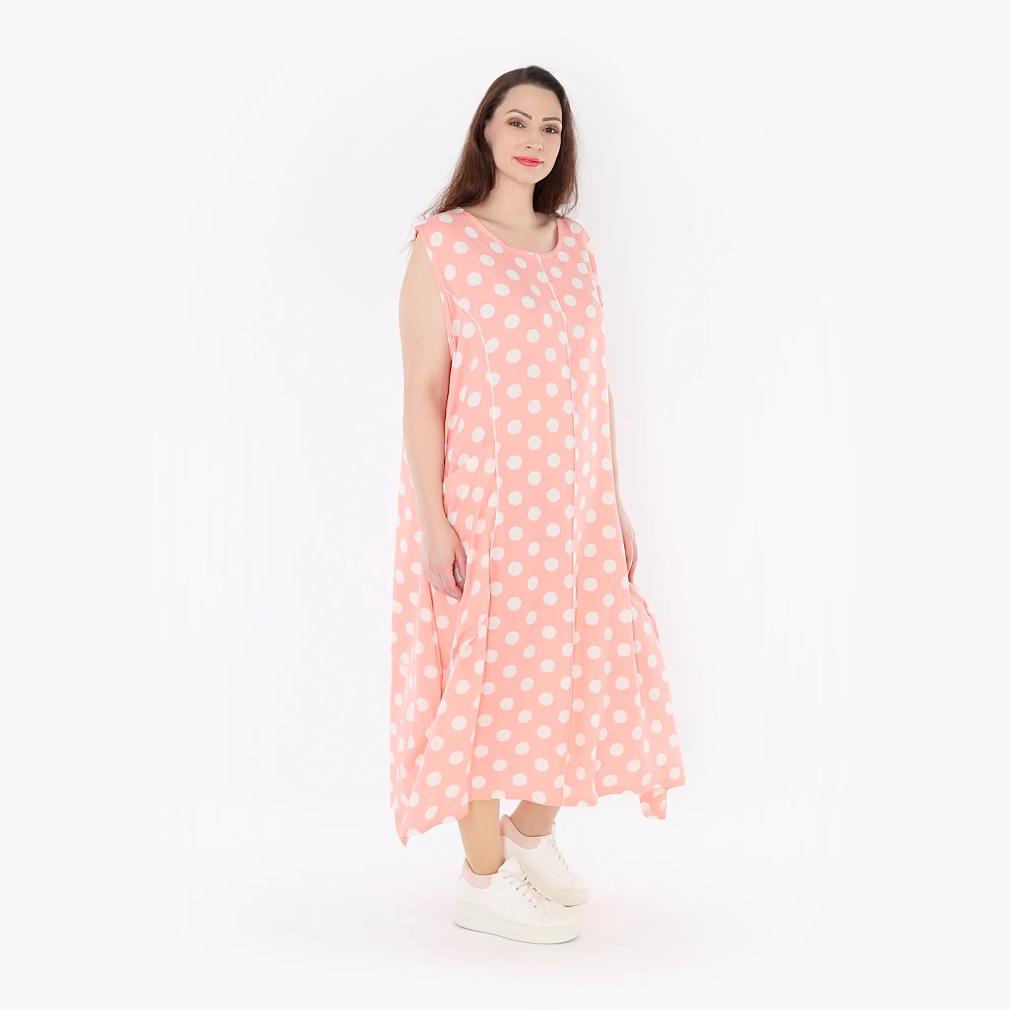  Ballonkleid von AKH Fashion aus Viskose, 1417.01920, Rosa/Weiß, Schick, Modern, Bequem