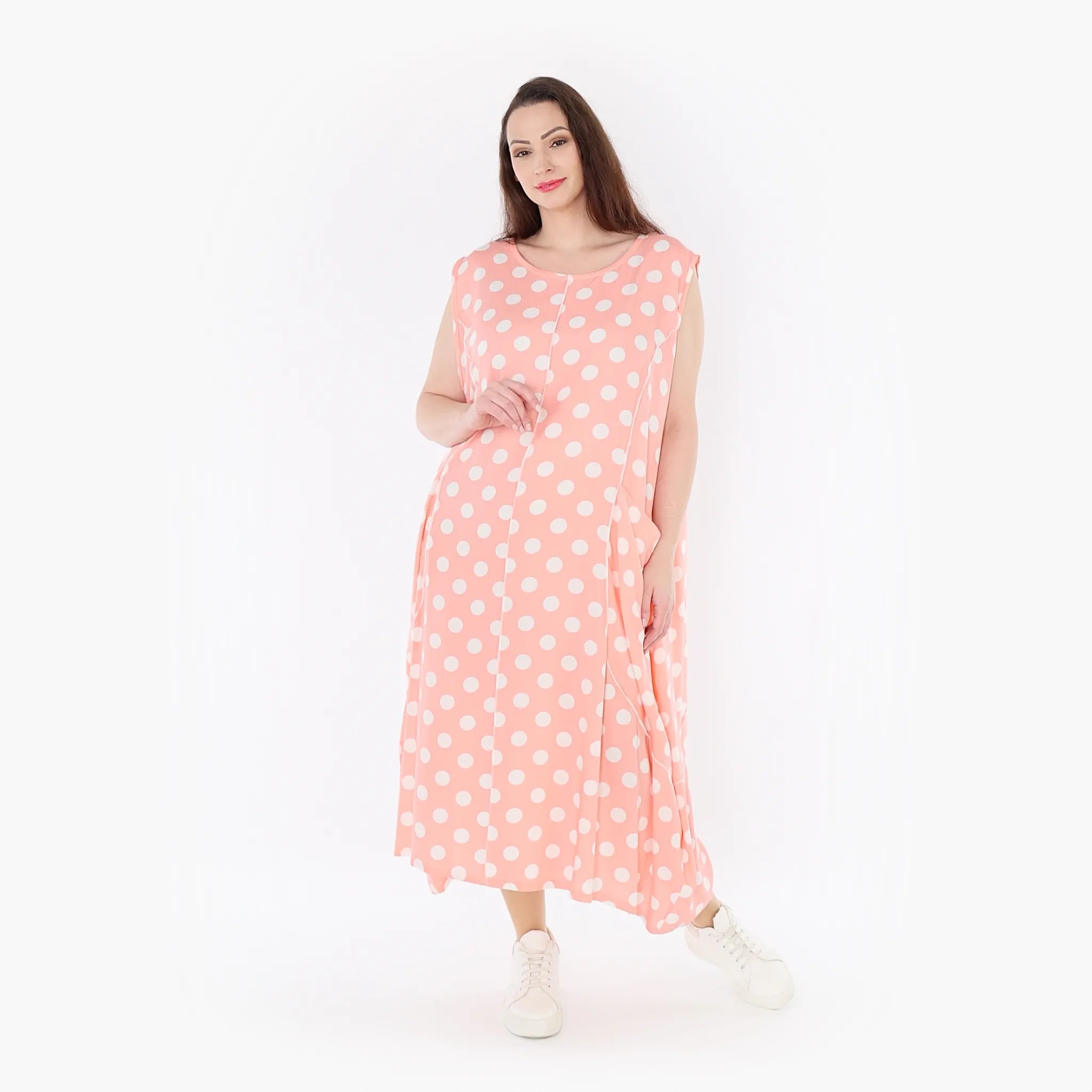  Ballonkleid von AKH Fashion aus Viskose, 1417.01920, Rosa/Weiß, Schick, Modern, Bequem