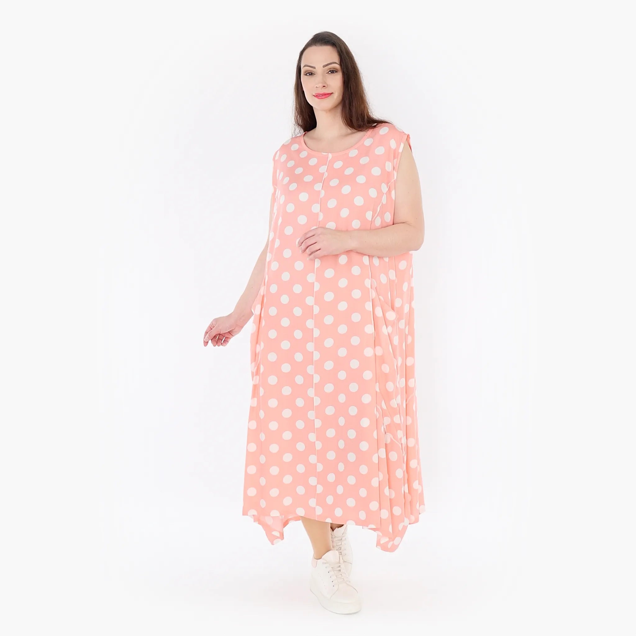  Ballonkleid von AKH Fashion aus Viskose, 1417.01920, Rosa/Weiß, Schick, Modern, Bequem