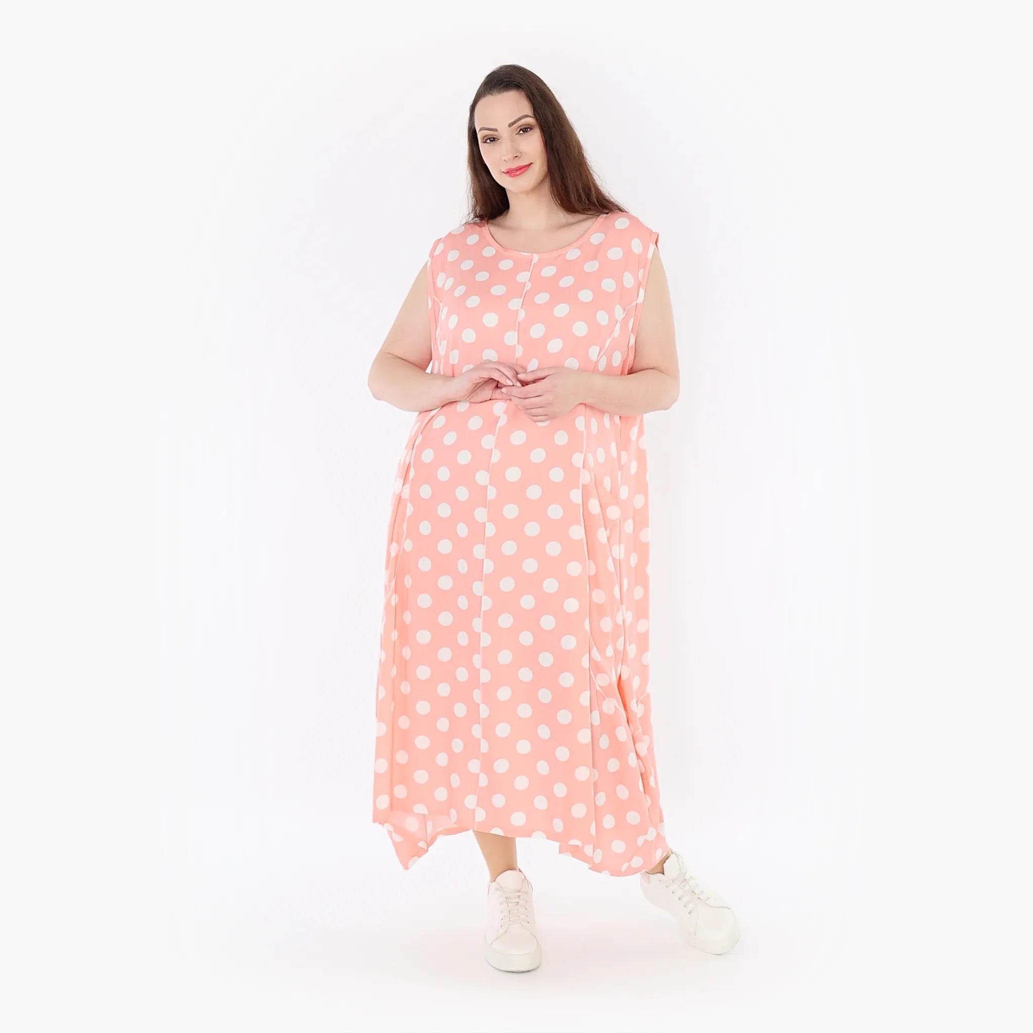 Ballonkleid von AKH Fashion aus Viskose, 1417.01920, Rosa/Weiß, Schick, Modern, Bequem