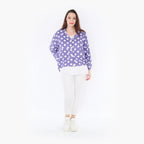  AKH Fashion Jacke in gerundeter Form, aus Viskose, 1417.06910, Flieder/Weiß, Schick