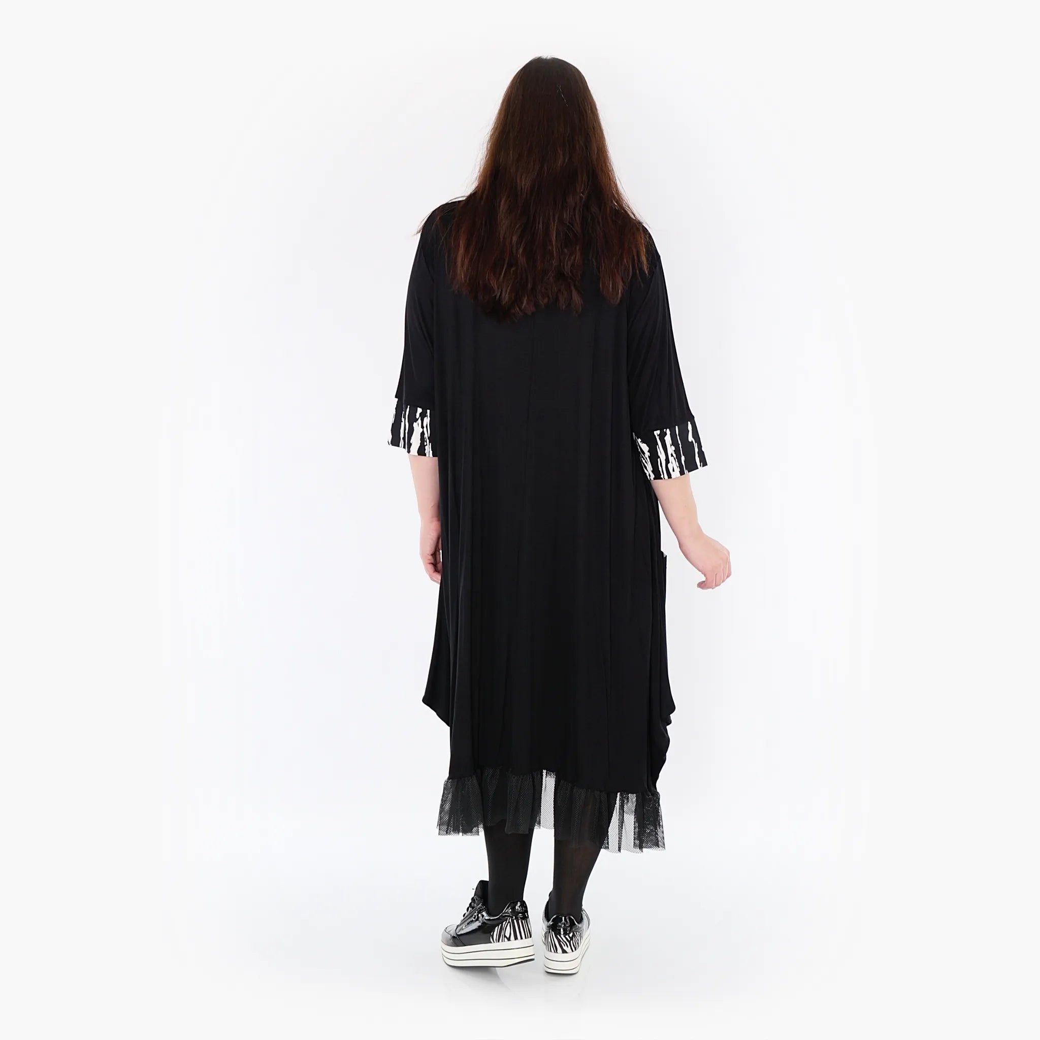  Ballonkleid von AKH Fashion aus Viskose, 1418.05909, Schwarz/Weiß, Schick, Modern, Bequem
