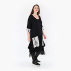  Ballonkleid von AKH Fashion aus Viskose, 1418.05909, Weiß/Schwarz, Schick, Modern, Bequem
