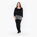  AKH Fashion Bigshirt in kastiger Form, aus Baumwolle, 1418.06888, Schwarz/Weiß, Schick