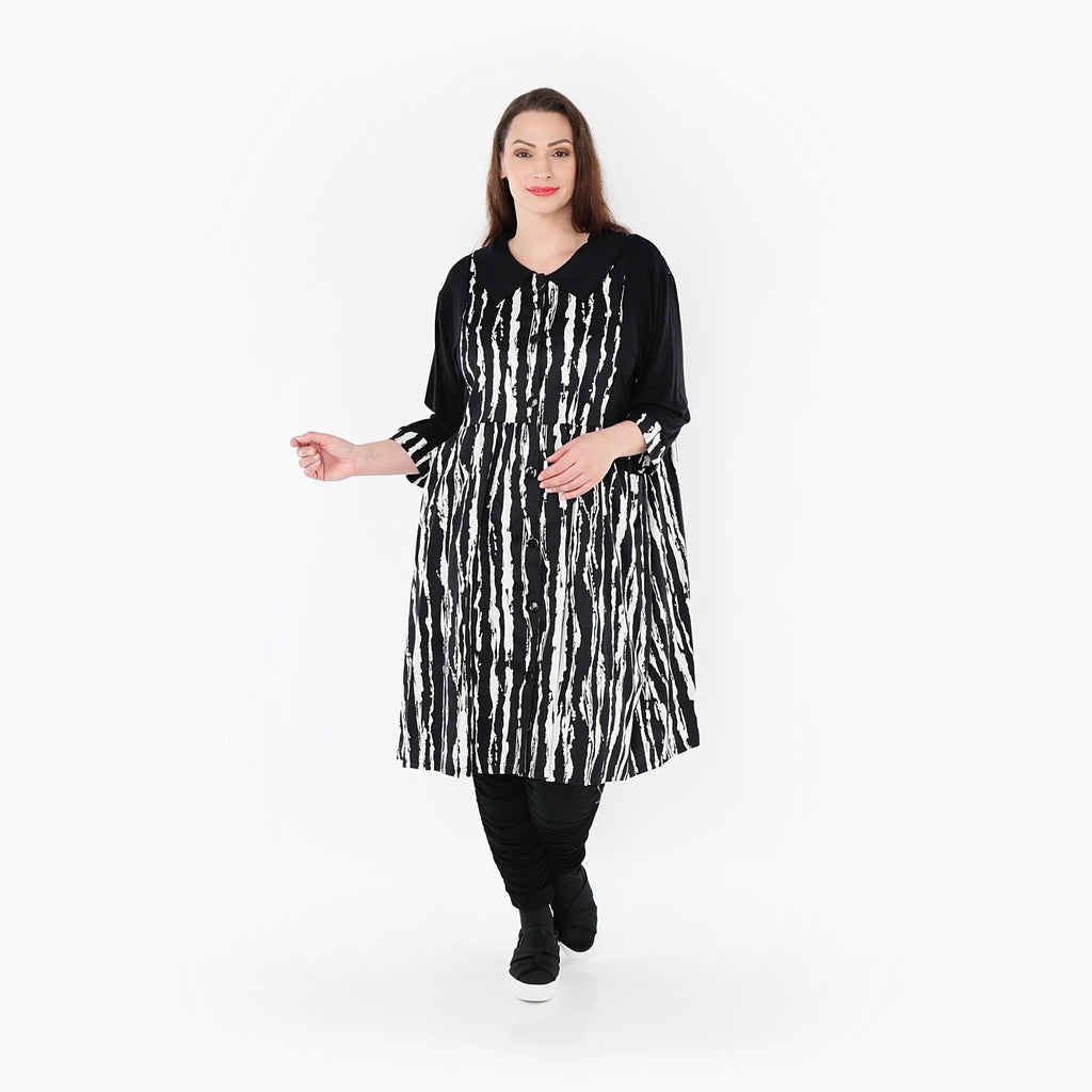  Ballon Bluse von AKH Fashion aus Viskose, 1418.06899, Schwarz/Weiß, Schick, Modern, Bequem