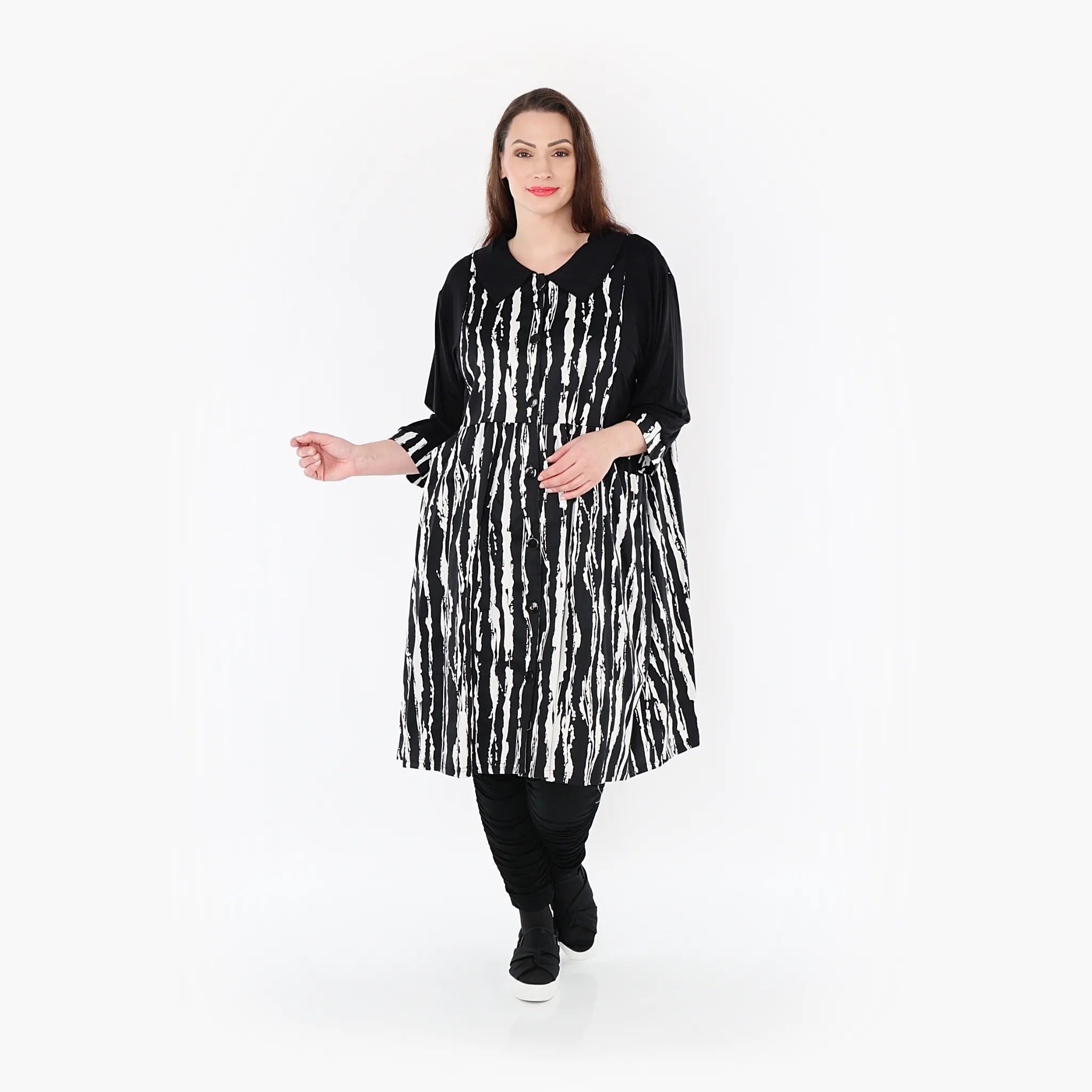  Ballon Bluse von AKH Fashion aus Viskose, 1418.06899, Schwarz/Weiß, Schick, Modern, Bequem