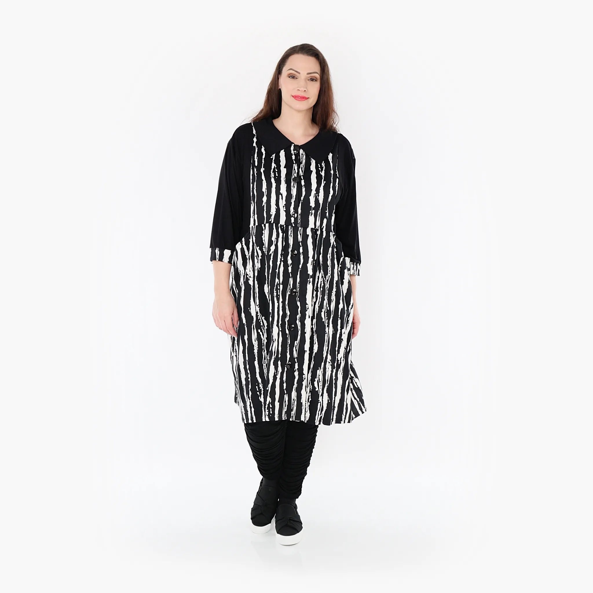  Ballon Bluse von AKH Fashion aus Viskose, 1418.06899, Schwarz/Weiß, Schick, Modern, Bequem