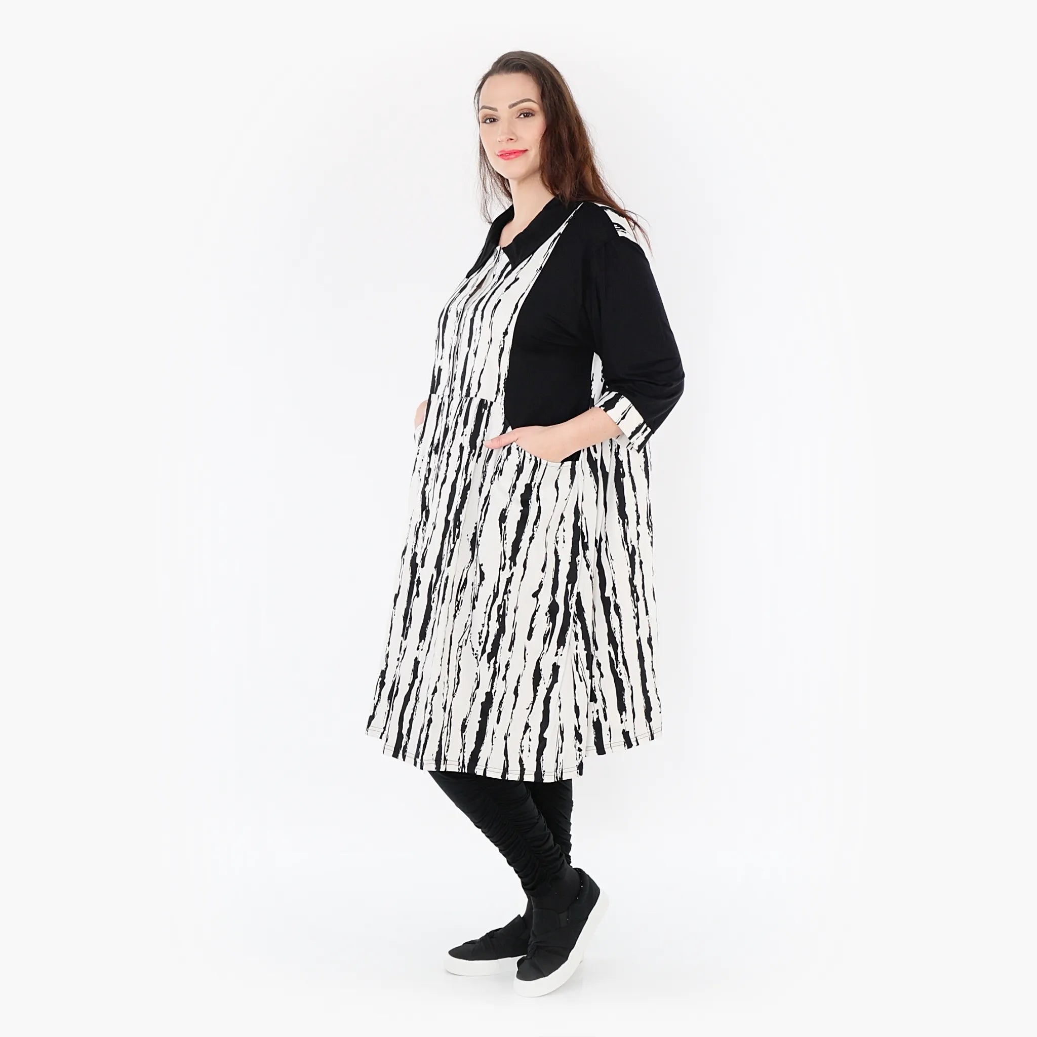  Ballon Bluse von AKH Fashion aus Viskose, 1418.06899, Weiß/Schwarz, Schick, Modern, Bequem