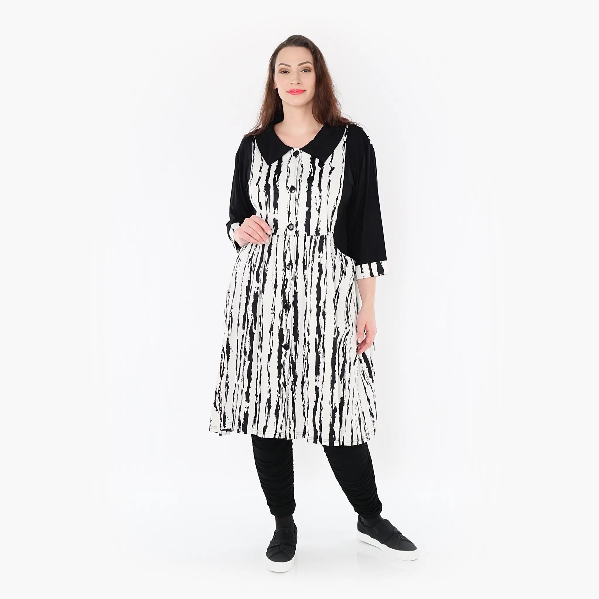  Ballon Bluse von AKH Fashion aus Viskose, 1418.06899, Weiß/Schwarz, Schick, Modern, Bequem