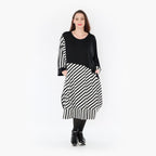  Ballonkleid von AKH Fashion aus Viskose, 1419.06903, Ecru/Schwarz, Schick, Modern, Bequem