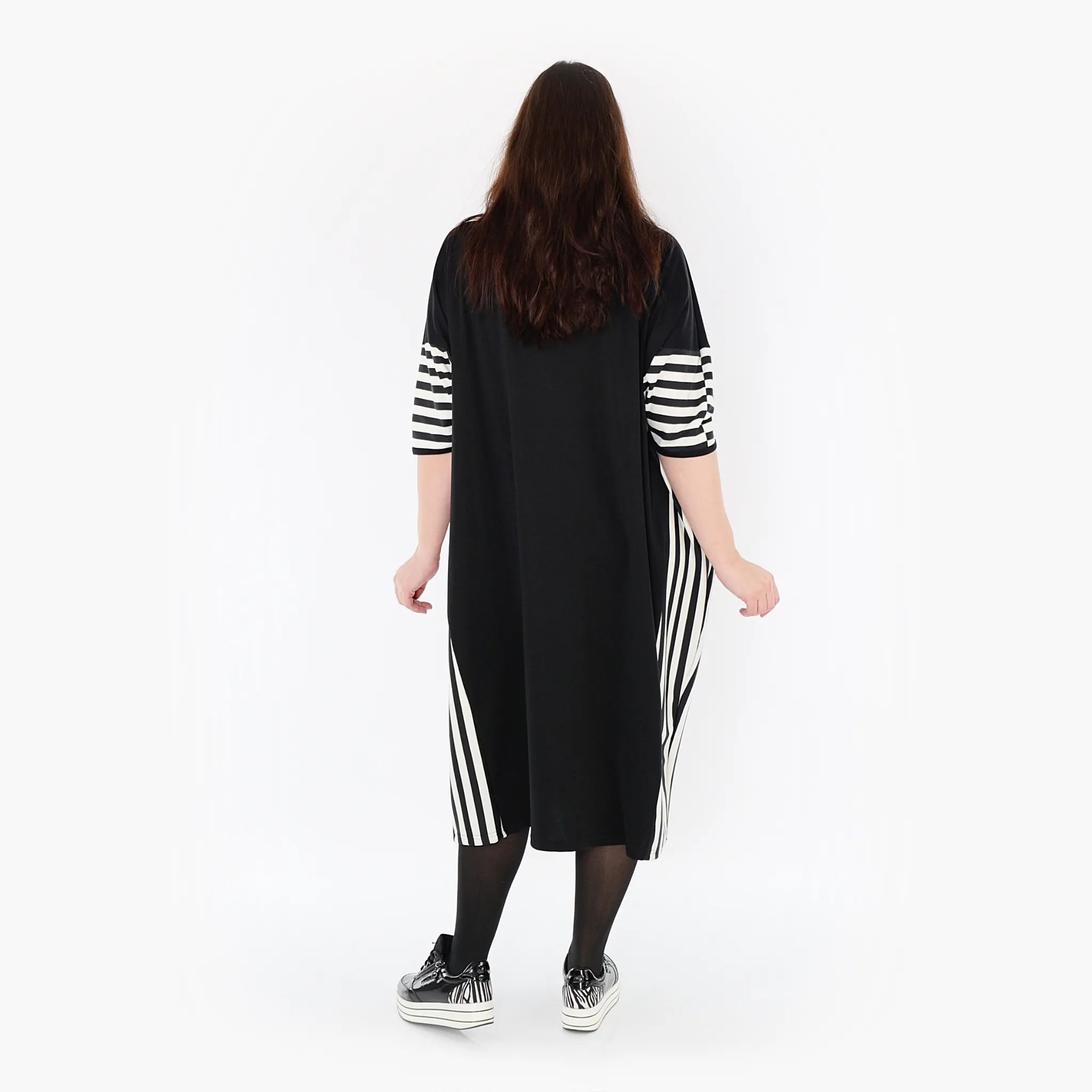  AKH Fashion Kleid in gerader Form, aus Viskose, 1419.06905, Ecru/Schwarz, Schick, Modern