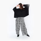  Ballonhose von AKH Fashion aus Viskose, 1408069, Schwarz/Weiß, Pinselstrich, Schick