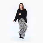  Ballonhose von AKH Fashion aus Viskose, 1408069, Schwarz/Weiß, Pinselstrich, Schick
