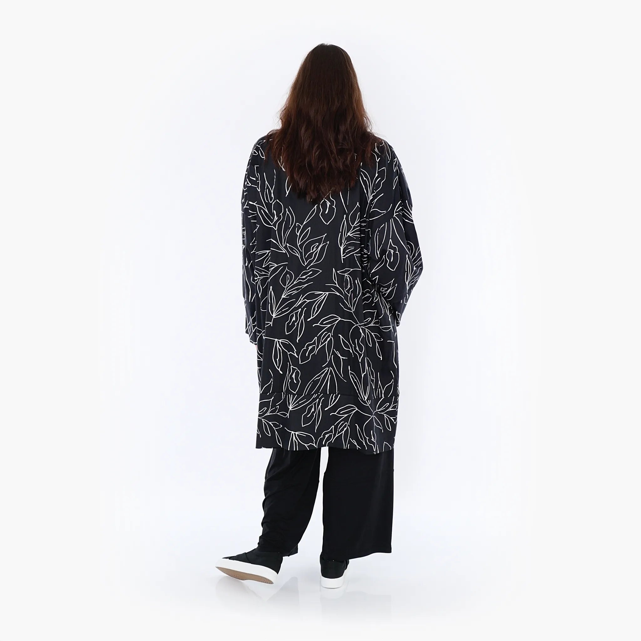  AKH Fashion Mantel in gerader Form, aus Baumwolle, 1406693, Schwarz/Weiß, Schick, Modern