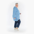  AKH Fashion Bigshirt in gerader Form, aus Baumwolle, 1427.06988, Türkis/Blau, Kariert, Schick