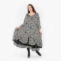  A-Form Kleid von AKH Fashion aus Viskose, 1428.06959, Schwarz/Ecru, Grafik, Schick, Schick