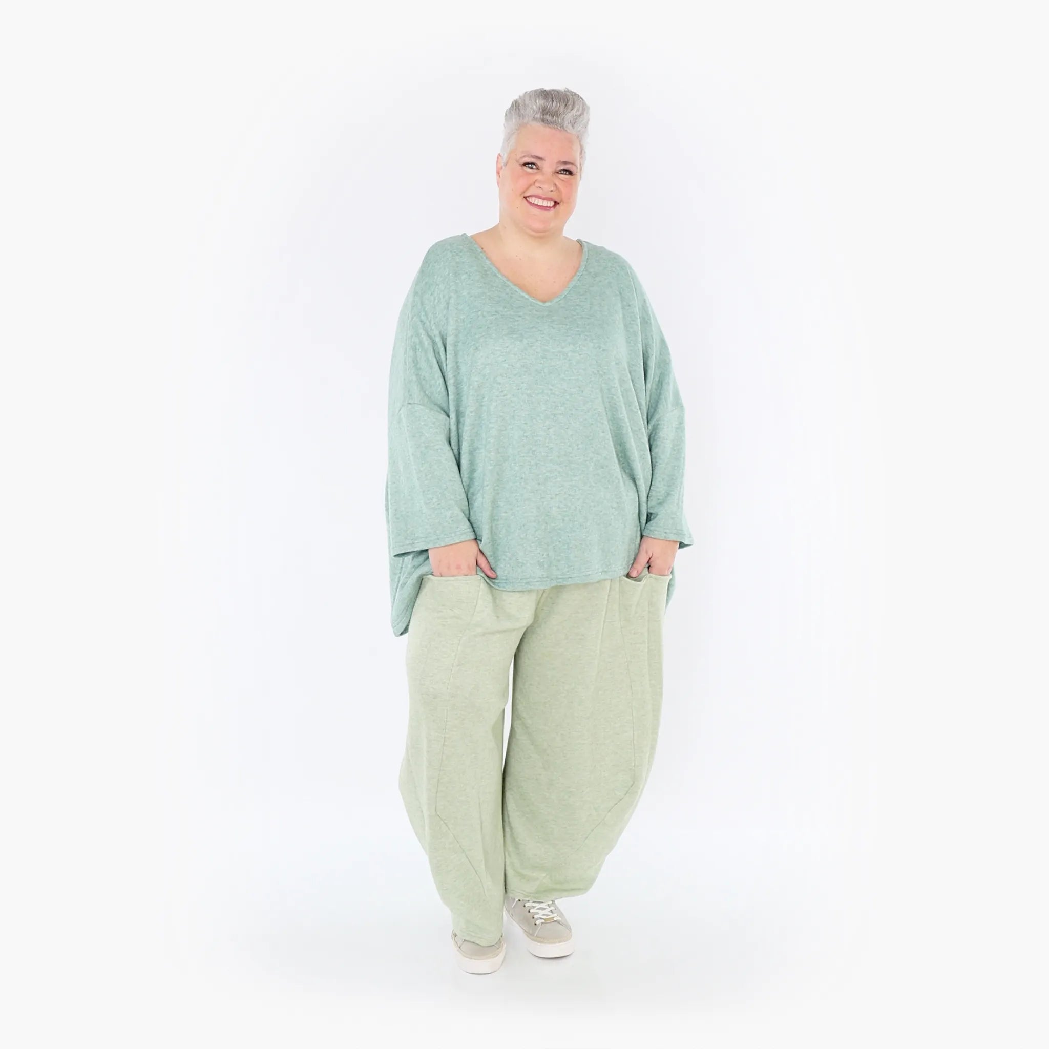  AKH Fashion Bigshirt in kastiger Form, aus Viskose, 1429.06993, Mint, Schick, Modern, Bequem