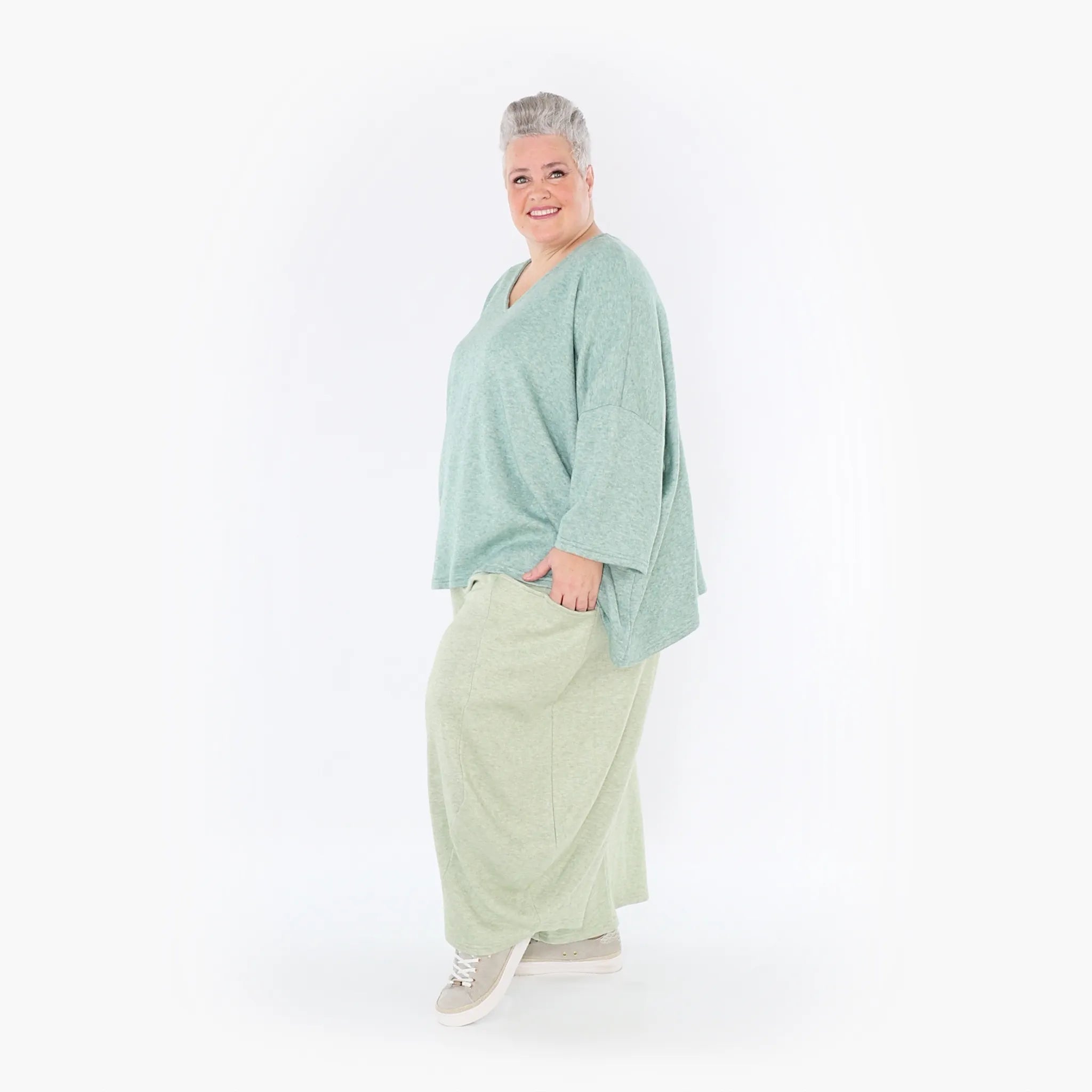  AKH Fashion Bigshirt in kastiger Form, aus Viskose, 1429.06993, Mint, Schick, Modern, Bequem