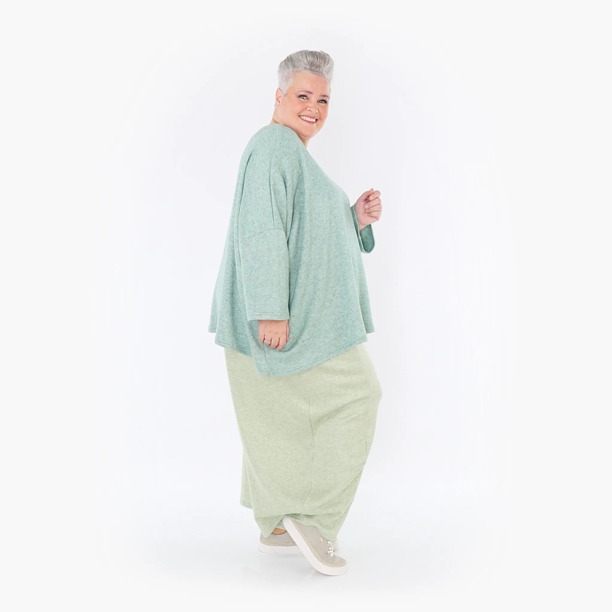  AKH Fashion Bigshirt in kastiger Form, aus Viskose, 1429.06993, Mint, Schick, Modern, Bequem